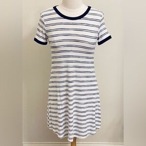 Mossimo Supply Co. Black White Stripe Ringer Short Sleeve Jersey T-Shirt Dress M